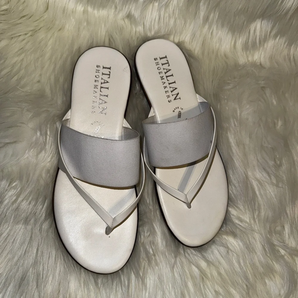Italian shoemakers- size 8- white made in Italy- sandals - Picture 2 of 11